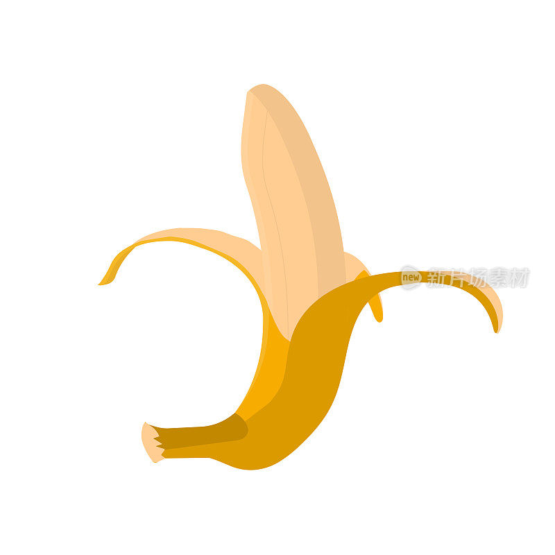 Peeled banana. Eat a banana